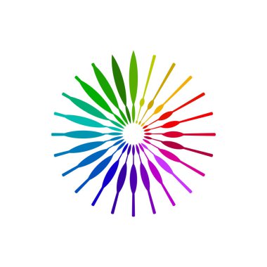 Renkli Geometrik Dönen şekil tasarımı. Merdiven soyut tasarımı. Stok vektör illüstrasyonu beyaz arkaplanda izole edildi.