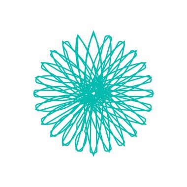 Geometrik Şekiller doğrusal güneş veya yıldız patlaması döngüsü. Stok vektör illüstrasyonu beyaz arkaplanda izole edildi.