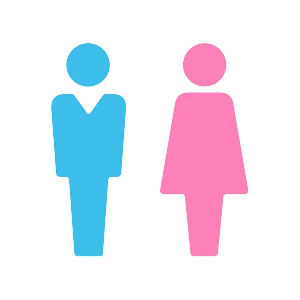 Vektor hane och kvinna ikon set. Gentleman och dam toalett tecken. — Stock vektor