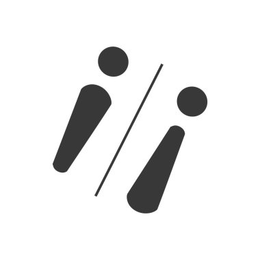 Vektör erkek ve kadın simge seti. Beyefendi ve bayan tuvalet tabelası. Erkek ve kadın kullanıcı avatar. Düz tasarım stili.