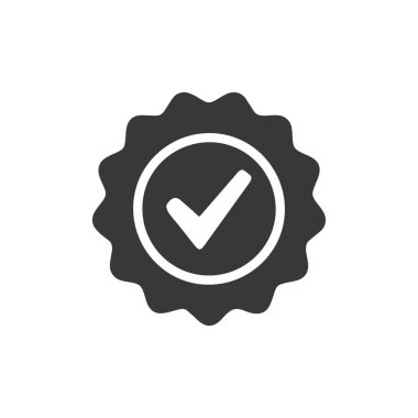 İşaret simgesini işaretle. Kontrol düğmesi. Düz tasarım tarzı. Stok vektör illüstrasyonu beyaz arkaplanda izole edildi.