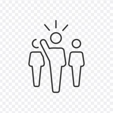 Başarı insan ikonu. Fikir simgesi. Kullanıcı simgesi. Stok vektör illüstrasyonu beyaz arkaplanda izole edildi.