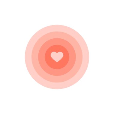 Kalp hedef çizgisi simgesinde. Mobil konsept ve web tasarımı için doğrusal biçim işareti. Aşk odak noktası vektör simgesi. Sembol, logo çizimi. Vektör grafikleri