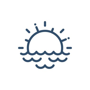 Sunset Sunset ya da Sunrise ikonu. Stok vektör illüstrasyonu beyaz arkaplanda izole edildi.