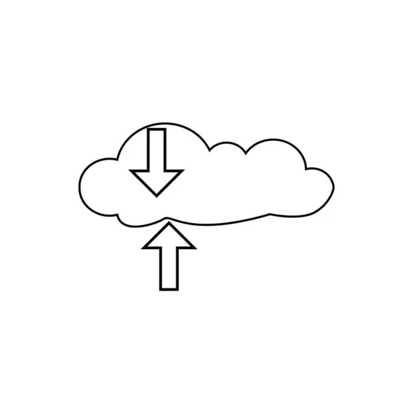 Cloud data downloaden en uploaden met pijlen. Stock Vector illustratie geïsoleerd op witte achtergrond. — Stockvector