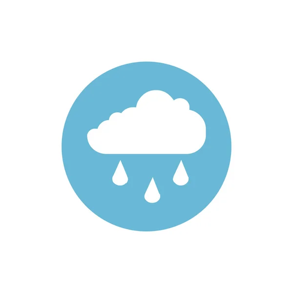 Nube lluvia icono lluvia botón azul Stock Vector ilustración aislado sobre fondo blanco . — Archivo Imágenes Vectoriales