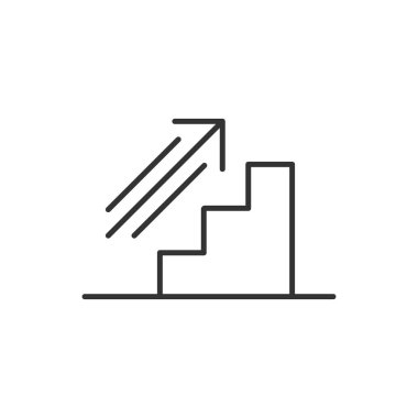 Üst kattaki ok ikonu. Hisse Vektörü illüstrasyonu beyaz arkaplanda izole edildi.