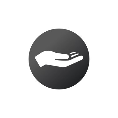 El simgesi vektörü. Hend düğmesini aç. Düz tasarım tarzı. Hisse Vektörü illüstrasyonu beyaz arkaplanda izole edildi.