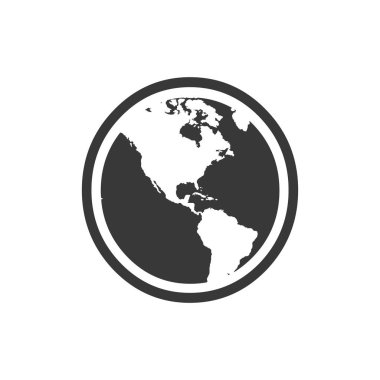 Vektör Gezegen Dünya Simgesi Sembolü. Hisse Vektörü illüstrasyonu beyaz arkaplanda izole edildi.