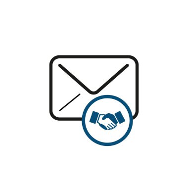 Tokalaşmalı zarf, anlaşma yazışmaları. Hisse Vektörü illüstrasyonu beyaz arkaplanda izole edildi.