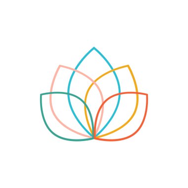 Colore Lotus ikonu ya da Harmony ikonu. Hisse Vektörü illüstrasyonu beyaz arkaplanda izole edildi.