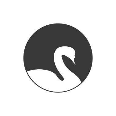 Kuğu logosu basit bir ikon şablon vektör çizimi yaratıcı tasarımı. Hisse Vektörü illüstrasyonu beyaz arkaplanda izole edildi.