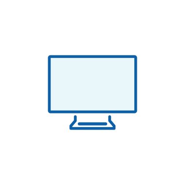 Bilgisayar beyaz arkaplanda ince çizgi simgesi Stok vektör illüstrasyonunu izole eder.