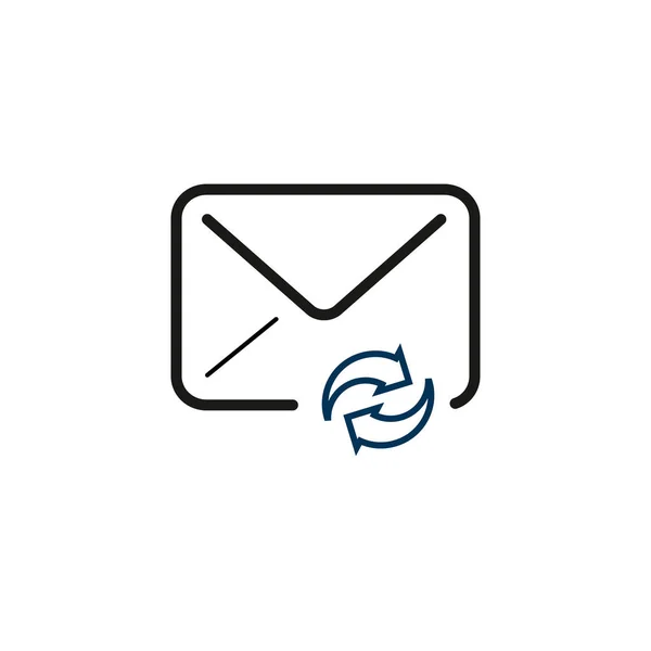 Aktualisieren Sie das Mailline-Symbol. neue Nachrichten Korrespondenzzeichen. E-Mail-Symbol. Aktienvektordarstellung isoliert auf weißem Hintergrund. — Stockvektor