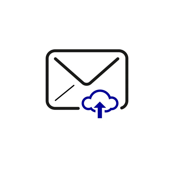 Bulut e- posta sunucusu simgesi. E- posta için bulut sunucusu. Online mesaj servisi. Posta kutusu işareti. Hisse Vektörü illüstrasyonu beyaz arkaplanda izole edildi. — Stok Vektör
