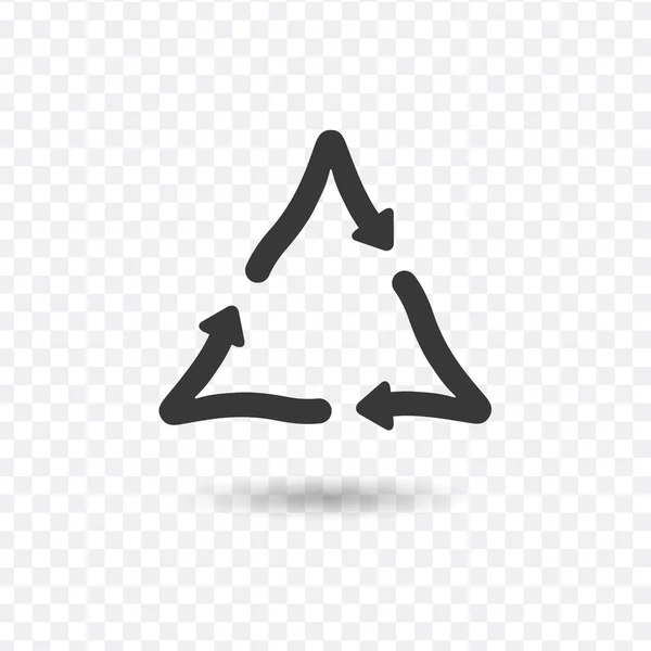 Vector reciclar símbolo. dibujado a mano Flechas icono. Stock Ilustración vectorial aislada sobre fondo blanco . — Vector de stock