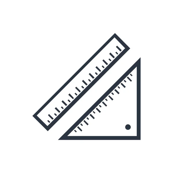 눈금자는 아이콘을 설명합니다. 모바일 개념 및 웹 디자인에 대 한 선형 스타일 기호. 측정 및 삼각형 눈금자 간단한 라인 벡터 아이콘입니다. 심볼, 로고 그림입니다. 픽셀 완벽 한 벡터 그래픽 — 스톡 벡터