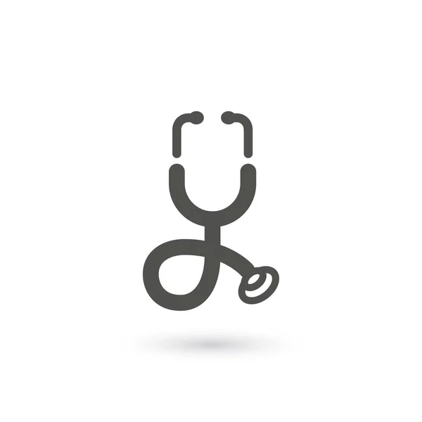 Stetoskopikon, medicinsk symbol. Stock Vector illustration isolerad på vit bakgrund. — Stock vektor
