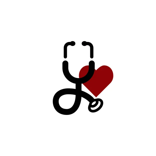 Stethoscope and Heart. Medical symbol. Vector Illustration on white background — Stock Vector