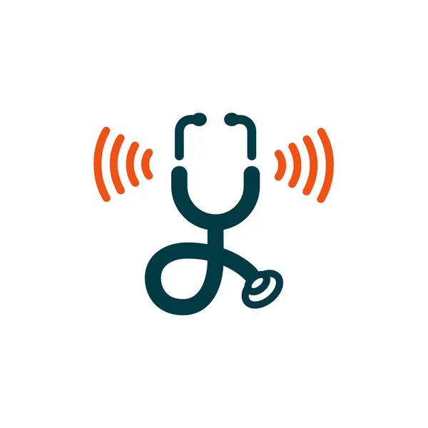 Estetoscopio Wifi Medical Logo Icon Design. Stock Ilustración vectorial aislada sobre fondo blanco . — Archivo Imágenes Vectoriales