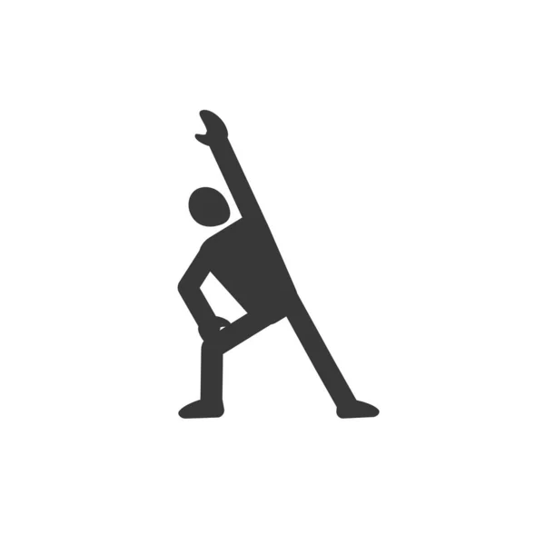 Yoga Meditatie Oefening Het rekken van mensen Pictogram van het Pictogram van het pictogram van het pictogram. Voorraadvector illustratie geïsoleerd op witte achtergrond. — Stockvector