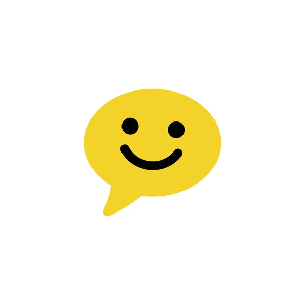 Happy emoticon sign. Smile chat line icon. Speech bubble symbol. Colorful outline concept. Yellow thin line smile chat icon. Vector — Stock Vector