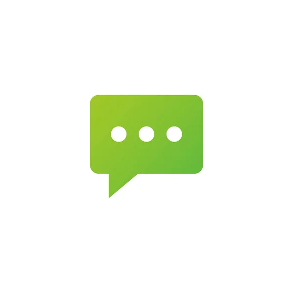 A digitar uma bolha de chat. Sinal de comentário verde símbolo. Ilustração do vetor de estoque no fundo branco . — Vetor de Stock