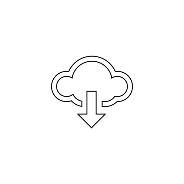 Línea de nube icono, contorno e ilustración de vectores sólidos, pictograma lineal. Stock ilustración vectorial aislado sobre fondo blanco . — Vector de stock