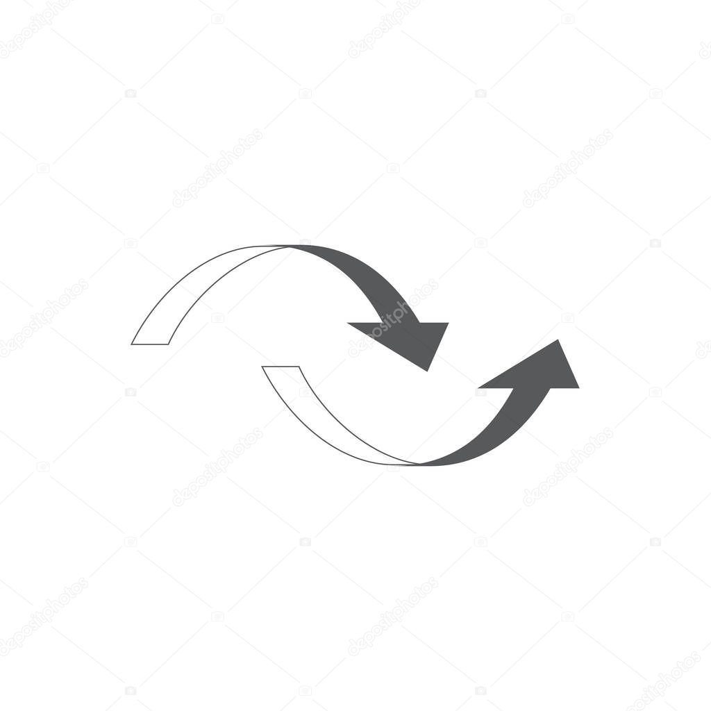Double Arrow Vector 3D Logotype Symbol. Stock vector illustration