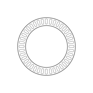 Çember Geometrik Süsler. Süslü Yuvarlak Dekor. Stok vektör illüstrasyonu beyaz arkaplanda izole edildi.