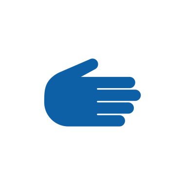 Palm, el simge vektör, düz işareti, beyaz, logo illüstrasyon izole katı piktogram dolu