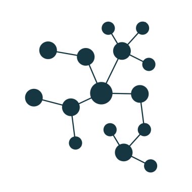 Sosyal ağ, molekül, dna simgesi. Isola üzerinde vektör çizim