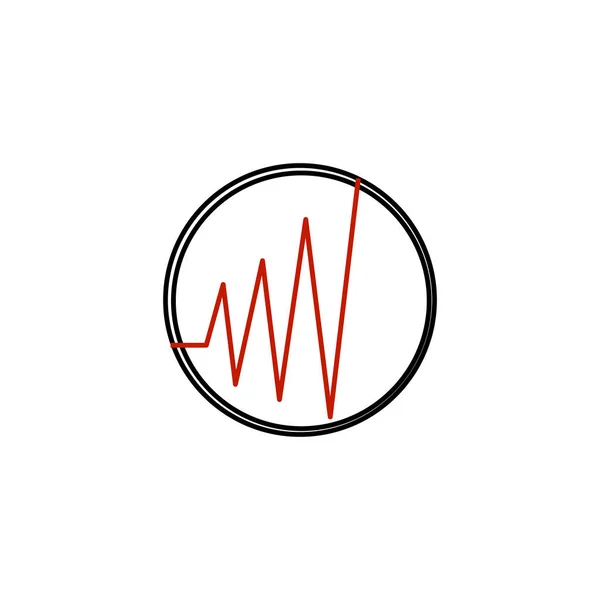 Hartslagmeter hartslagmeter art vector icoon voor medische apps en websites. Voorraadvector illustratie geïsoleerd op witte achtergrond. — Stockvector