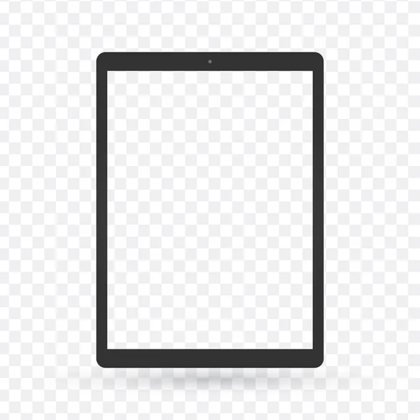 Tablette PC noire avec écran transparent, cadre seulement. vecteur illu — Image vectorielle
