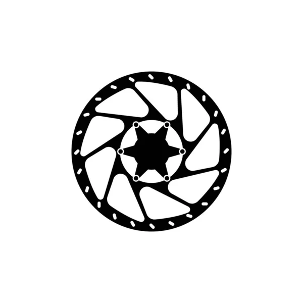 Vectorfietswiel zwart silhouet. Voorraadvector illustratie geïsoleerd op witte achtergrond. — Stockvector