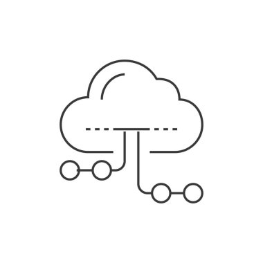 Bulut hesaplama simgesi. Stok vektör illüstrasyonu beyaz arkaplanda izole edildi.