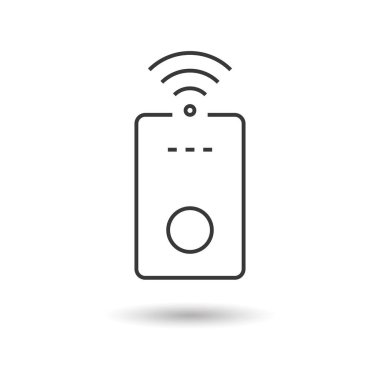 Sensör simgesi taslak biçimi. Logo, grafik tasarımı ve daha fazlası için ince çizgi yaratıcı sensör simgesi. Stok vektör illüstrasyonu beyaz arkaplanda izole edildi.