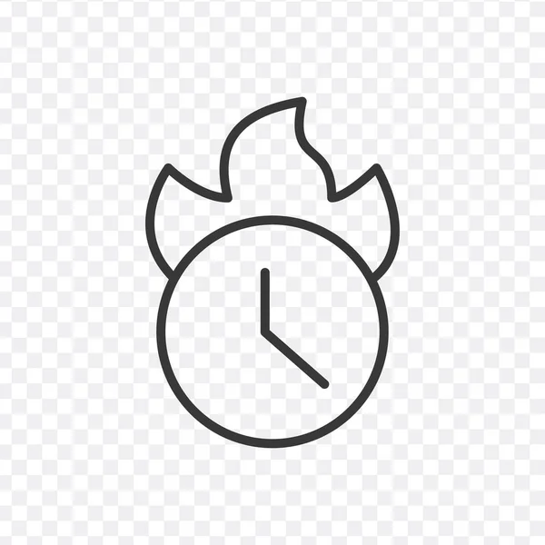 Llama de fuego - icono de tiempo caliente. Stock Ilustración vectorial aislada sobre fondo blanco . — Archivo Imágenes Vectoriales