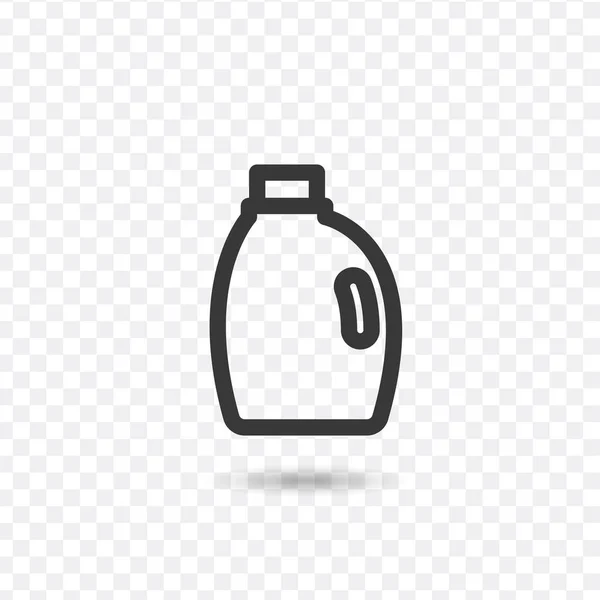 Pulizia linea icona detergente. Simbolo isolato sull'argomento pulito con detergente per la pulizia, detergente per bottiglie e confezione che significa illustrazione vettoriale dell'icona del detergente . — Vettoriale Stock