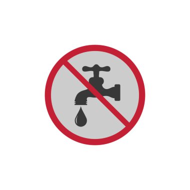 Su musluğu vektör simgesini durdur. Hisse Vektörü illüstrasyonu beyaz arkaplanda izole edildi.