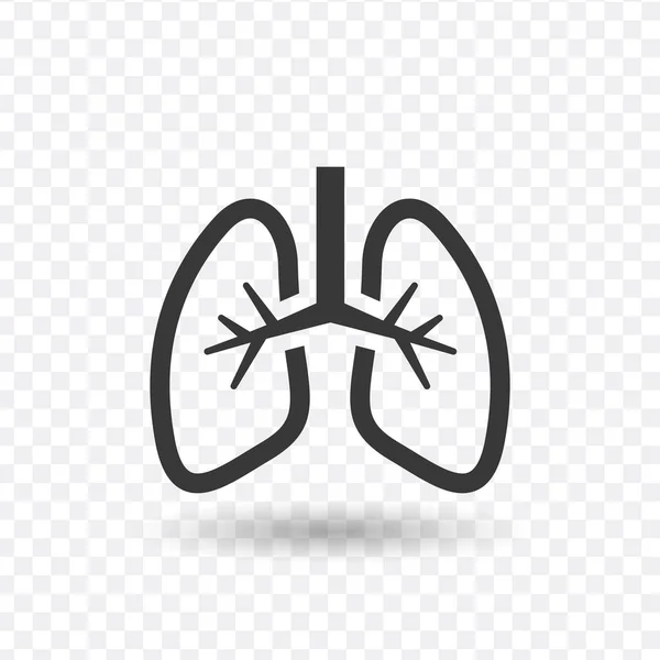 Lungs icon flat. Stock vector illustration isolated on white background. — Stock Vector