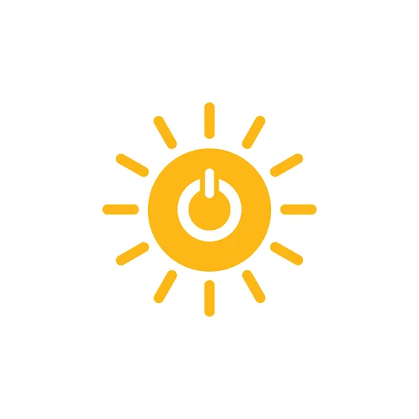 Ilustración de un icono del sol con un signo de apagado. Stock Ilustración vectorial aislada sobre fondo blanco . — Vector de stock