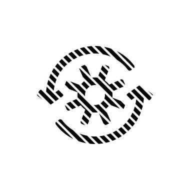 İşaret çizgisi simgesi işleme ile soyulmuş Vites. Güncelleme, döngü, çizgilerden yapılmış ok. Stok vektör illüstrasyonu beyaz arkaplanda izole edildi.