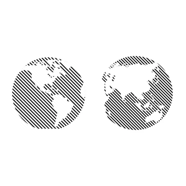Despojado ícone do globo vetorial do mundo. Ícone mundial feito de linha. Ilustração do vetor de estoque isolado no fundo branco . —  Vetores de Stock