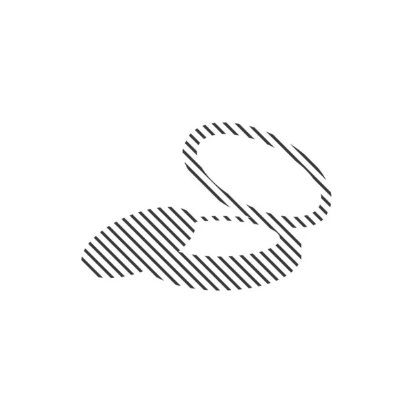 Strippad Make Up Powder Minimalistisk platt linje kontur Stroke ikon piktogram symbol tillverkad av linje. Stock vektor illustration isolerad på vit bakgrund. — Stock vektor