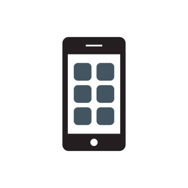 Akıllı Telefon Simgesi Vektör İllüstrasyonu. Kuluçka teknolojisi. Düz Simge Cep Telefonu. Stok vektör illüstrasyonu beyaz arkaplanda izole edildi.