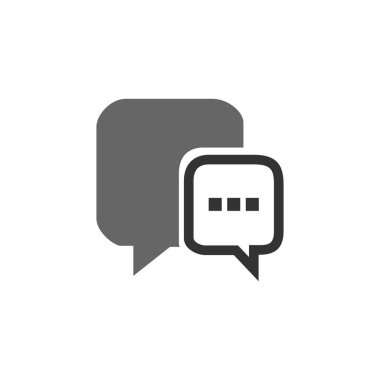 Sohbet balonunu yazıyorum. Yorum işareti sembolü. Beyaz arkaplanda stok vektör illüstrasyonu.