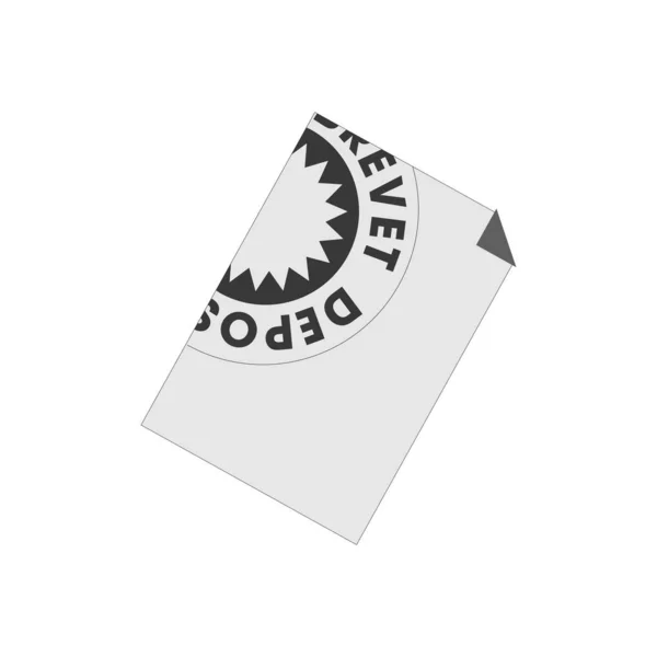 Szabadalmi ikon. Lapos szürke piktogram szimbólum. Készletvektor illusztráció elszigetelt fehér háttér. — Stock Vector