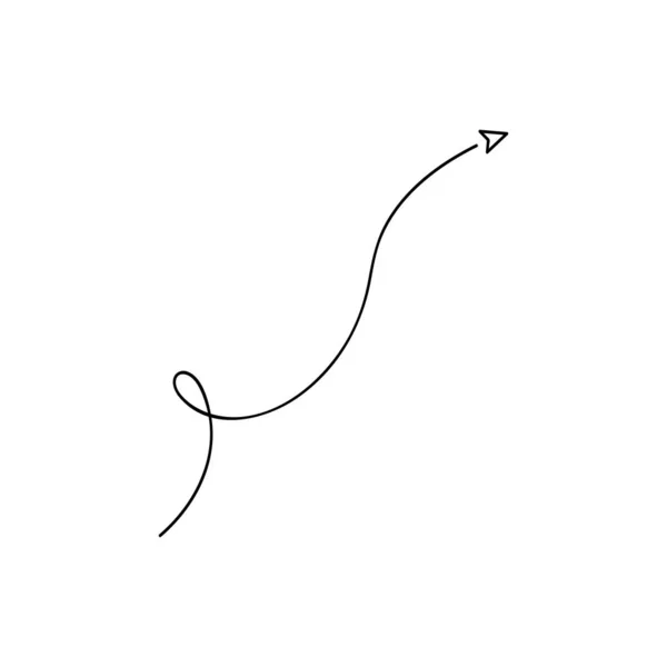Vector de flechas dibujadas a mano con estilo doodle aislado sobre fondo blanco — Vector de stock