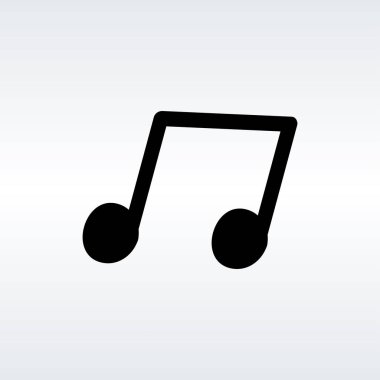 Müzik notası simgesi. Stok vektör illüstrasyonu beyaz arkaplanda izole edildi.